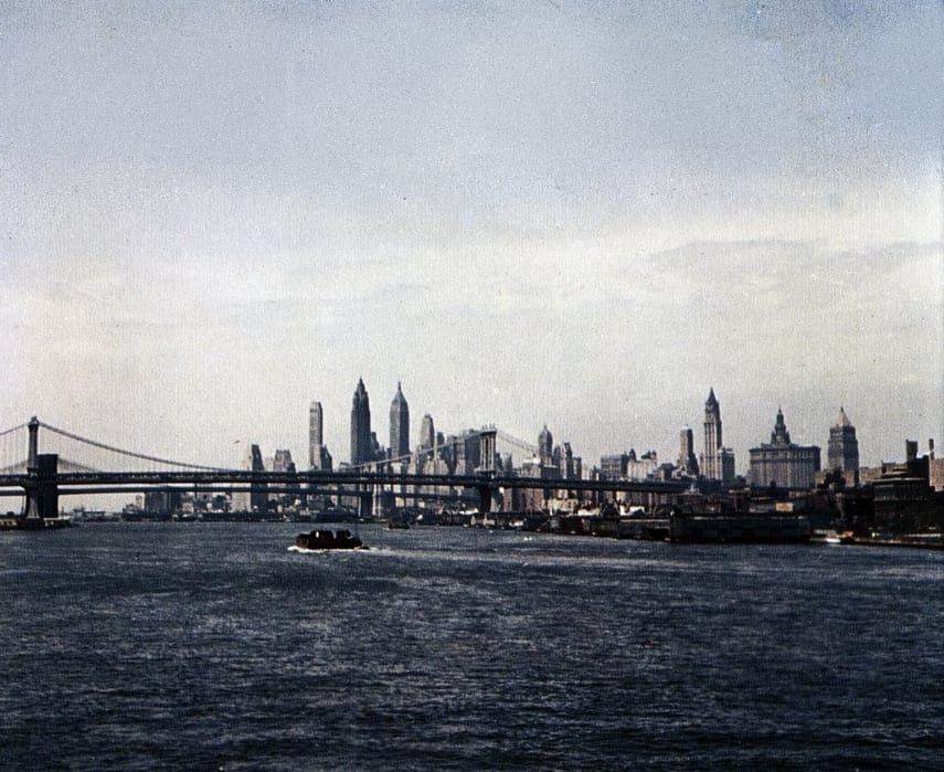 View of Manhattan from New York Naval Shipyard 1960, 1960, New York City