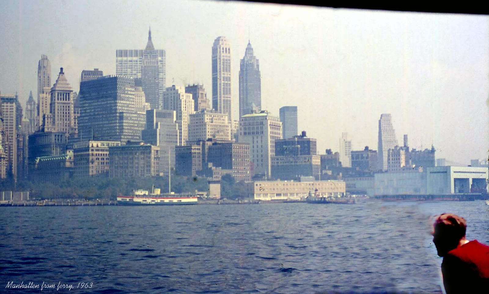 US044 Manhatten from ferry 1963, 1963, New York City