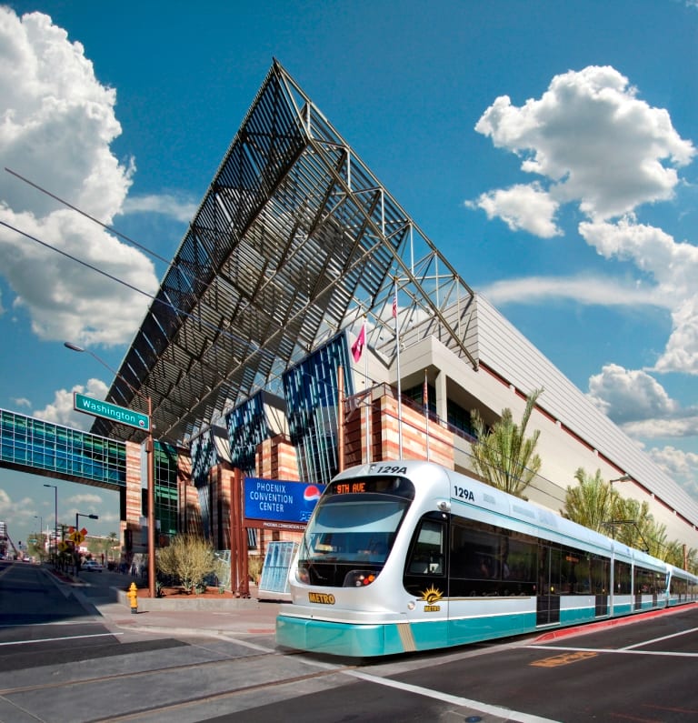Phoenix Light Rail in front of Convention Center, 2009, Phoenix