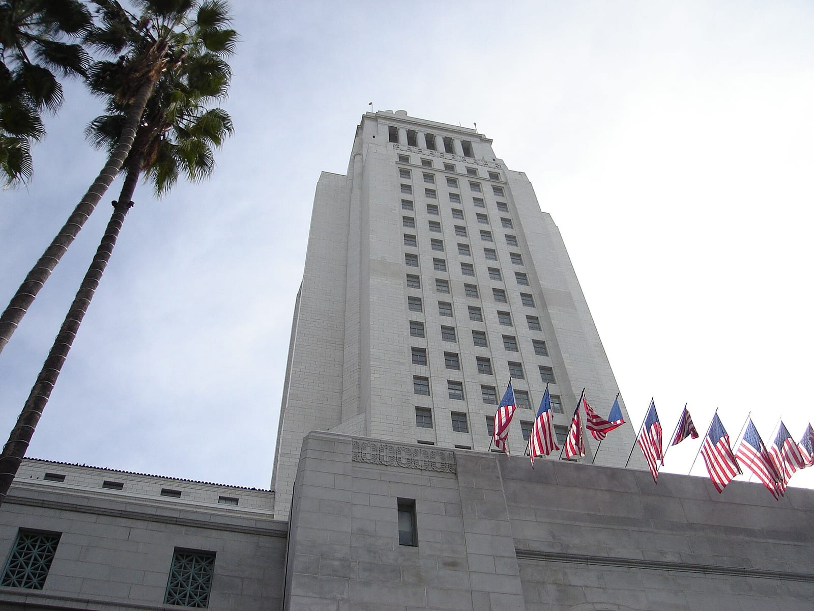 Los Angeles City Hall as seen from the palm tree side., 2005, Los Angeles