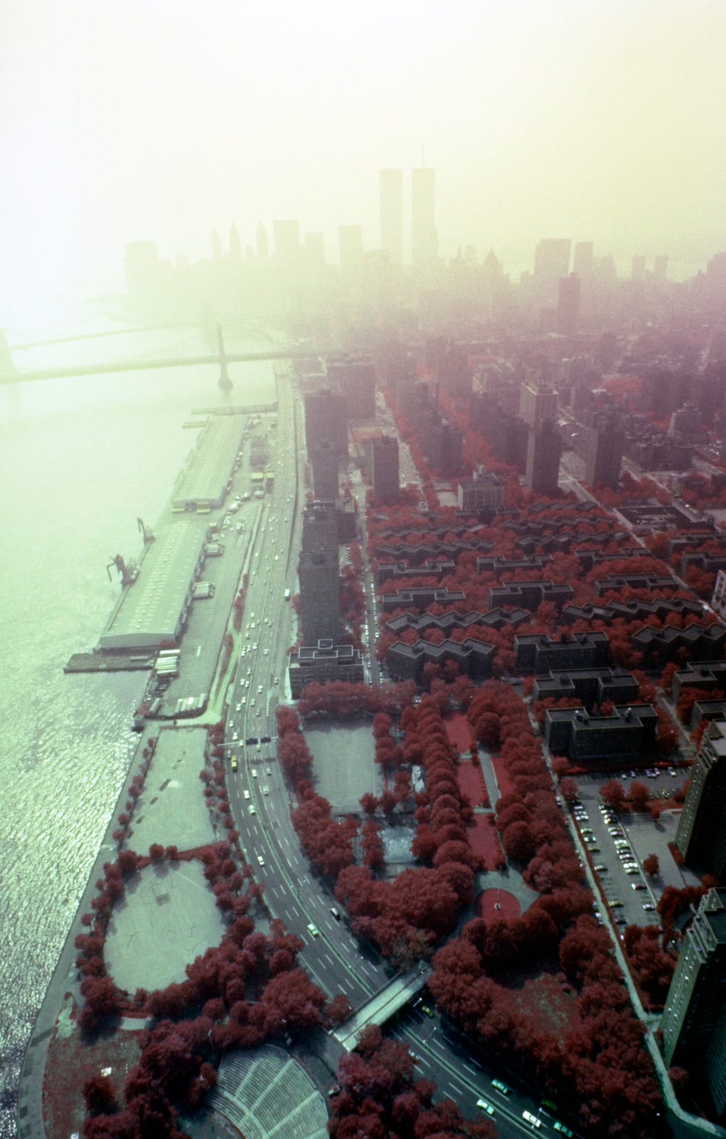 World Trade Center 1980 infra red analog, 1980, New York City