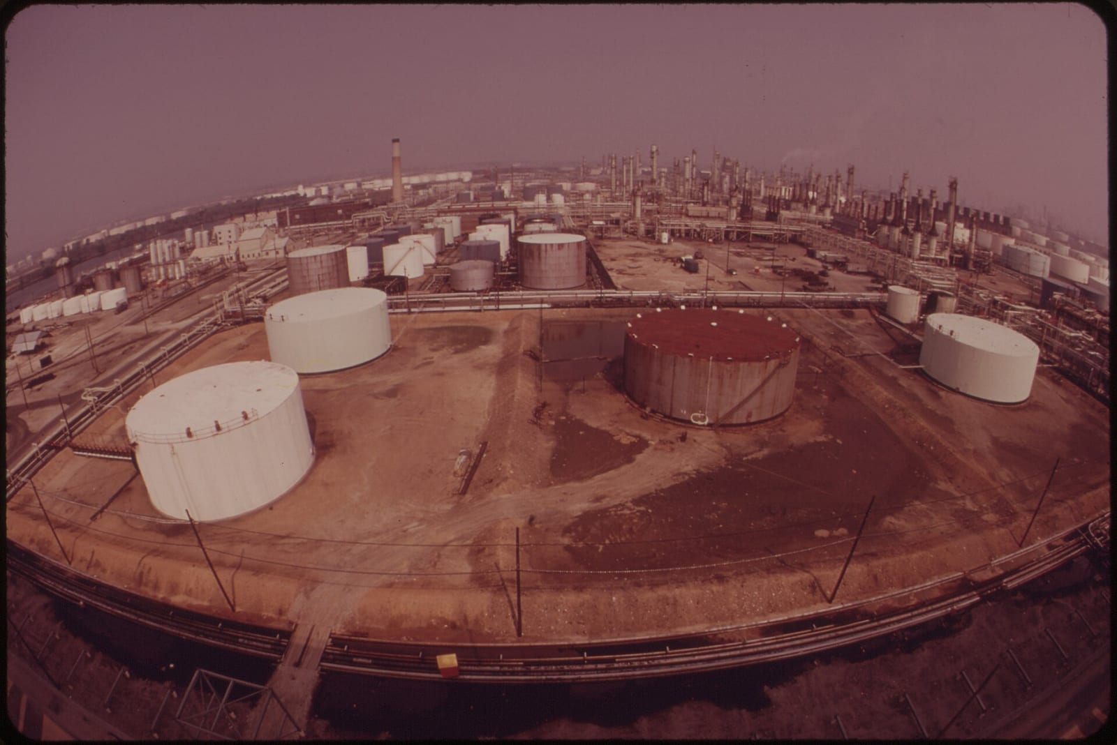 GULF REFINERY--FROM THE PENROSE BRIDGE, 1973, Philadelphia
