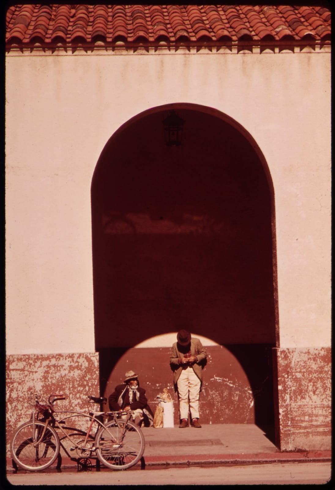 PASSAGEWAY IN THE OLD MEXICAN MARKET AREA JUST WEST OF DOWNTOWN SAN ANTONIO. PRESENT PLANS CALL FOR REVITALIZATION OF AREA WHILE PRESERVING ITS ORIGINAL SPANISH FLAVOR, 1972, San Antonio
