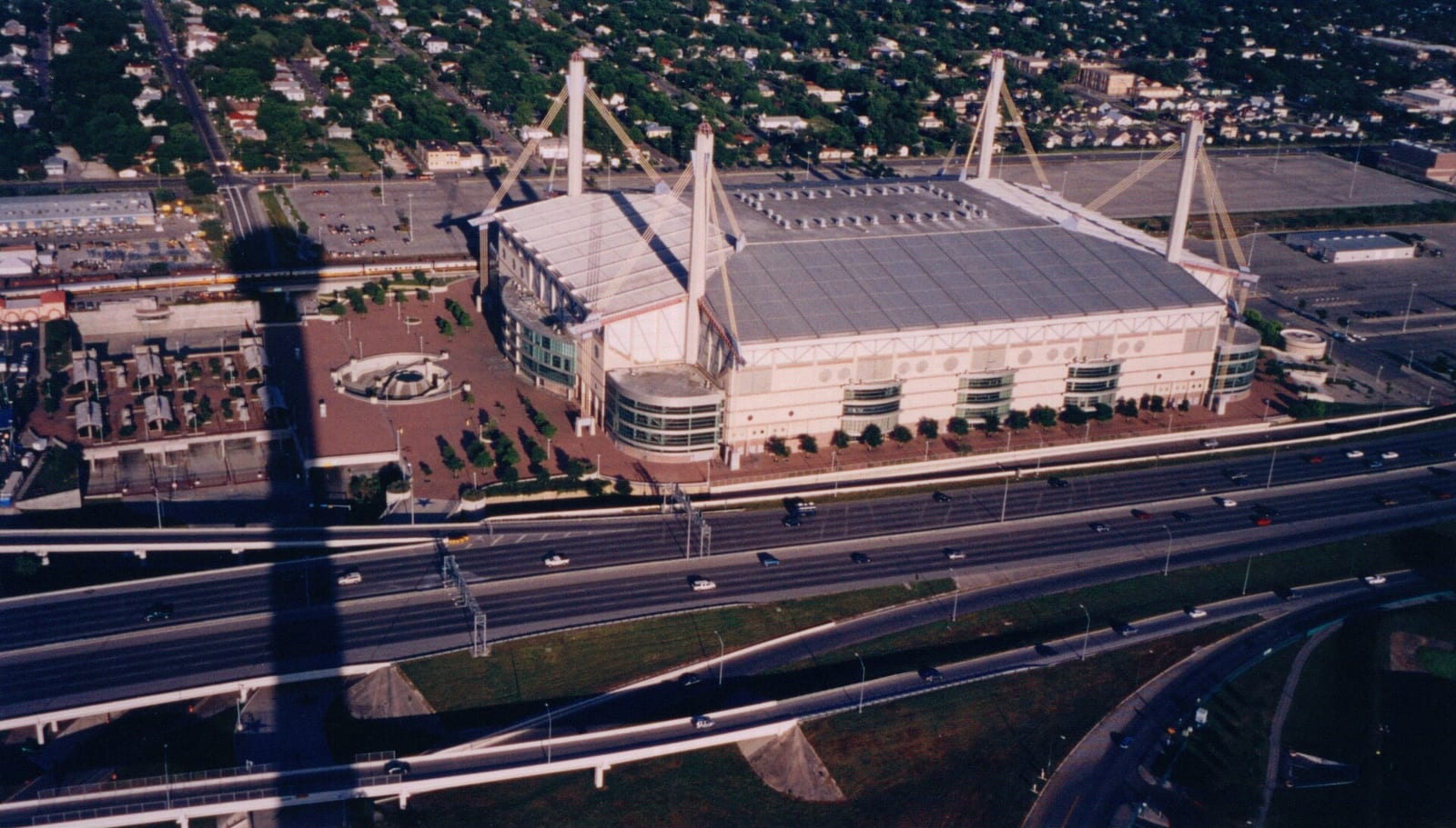 The Alamodome in 2003 viewed from the top of the Tower of the Americas in San Antonio ., 2003, San Antonio