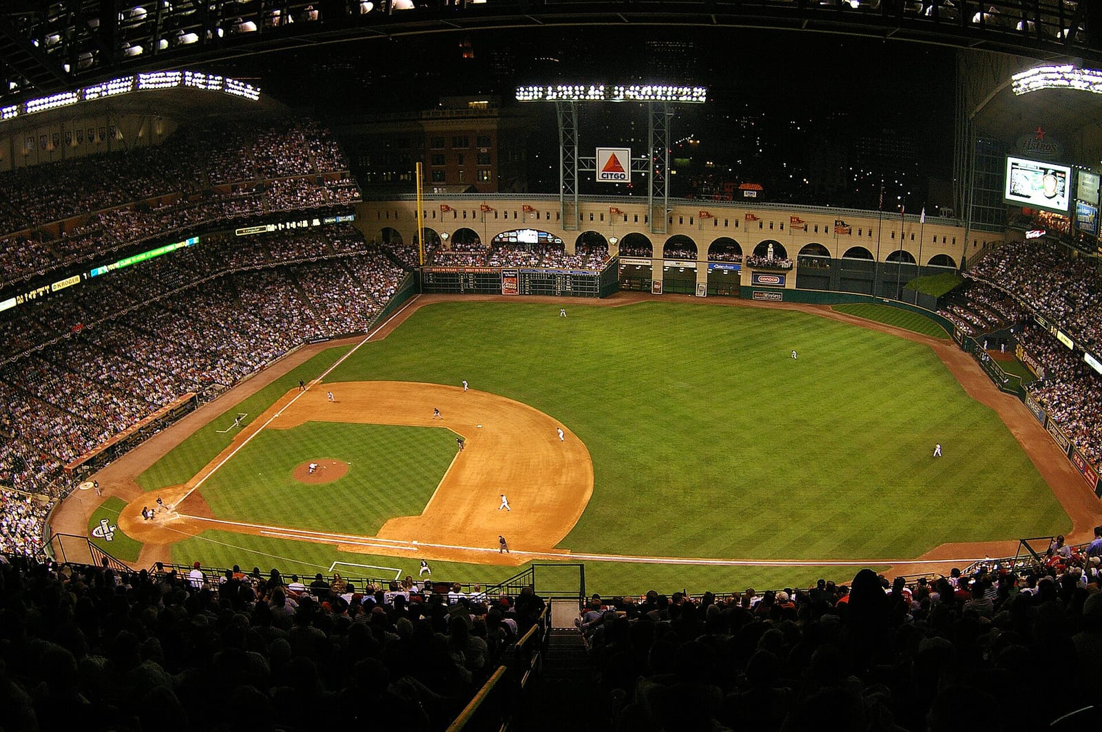 I went up to the top row of the Upper Deck for this shot. Proud to say that our mini-season tickets are a tad better than this., 2006, Houston