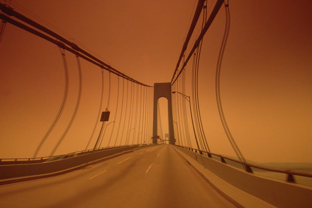 Verrazano–Narrows Bridge, Earthquake simulation, 1980, New York City